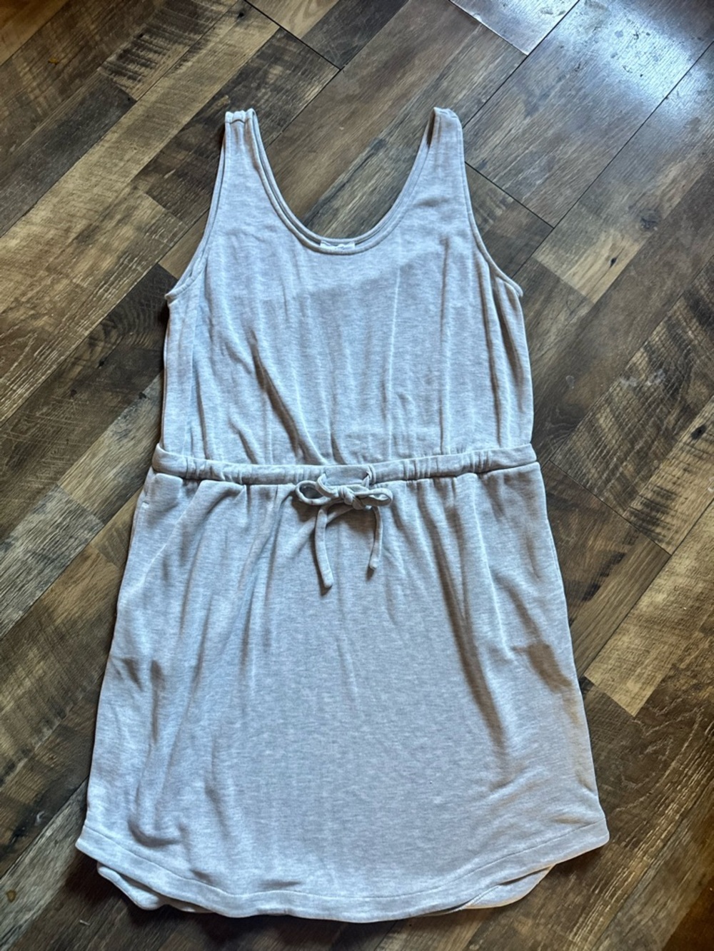 Soma Heathered Light Gray Sleeveless Drawstring Lounging Dress